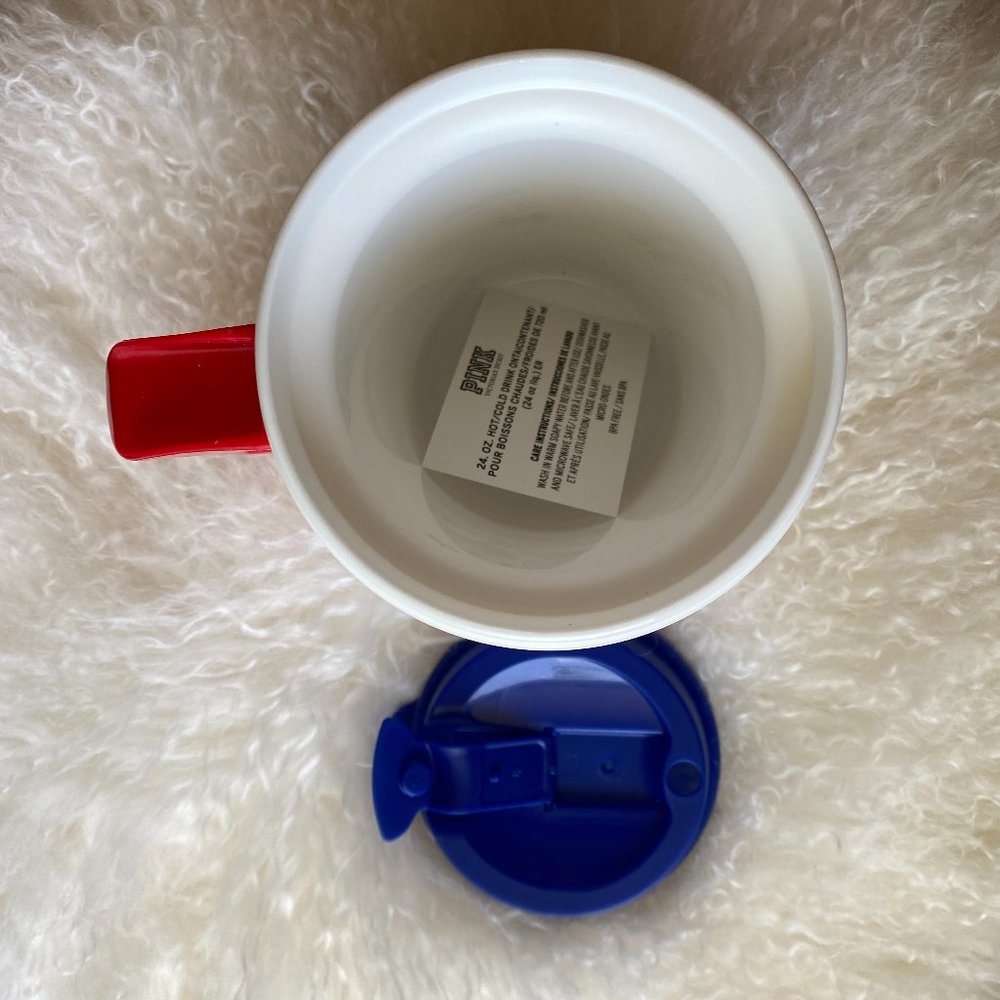 Victoria’s Secret PINK Americana Stars and Stripes Chug Mug Reusable Cup 24 oz - Picture 4 of 5